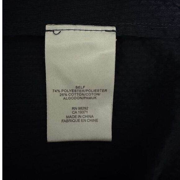 TIBI Off-the-Shoulder Sleeveless Cap Sleeve Blouse Top Curved Hemline Navy EUC 6 - Picture 7 of 7